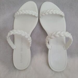 Stuart Weitzman Braida Sawyer Jelly Sandal in White